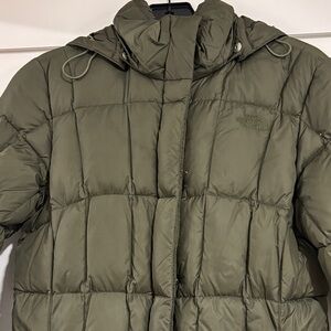 The North Face Army Olive Green Quilted Jacket